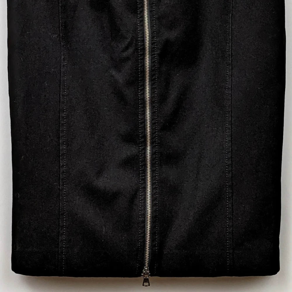 Express Pencil Skirt Bodycon Stretchy Exposed Double Back Zipper Black size 2
